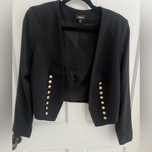 Express crop jacket with gold buttons